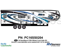 18 Piece 2016 Sandsport Fifth Wheel Curbside Graphics Kit