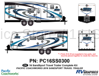 29 Piece 2016 Sandsport Travel Trailer Complete Graphics Kit