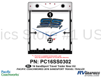 2 Piece 2016 Sandsport Travel Trailer Rear Graphics Kit
