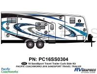 12 Piece 2016 Sandsport Travel Trailer Curbside Graphics Kit