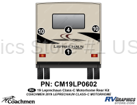 4 Piece 2019 Leprechaun Motorhome Rear Graphics Kit