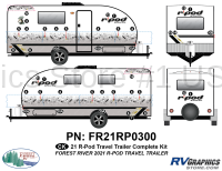 40 Piece 2021 R-POD Travel Trailer Complete Graphics Kit