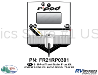 5 Piece 2021 R-POD Travel Trailer Front Graphics Kit