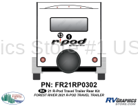 2 Piece 2021 R-POD Travel Trailer Rear Graphics Kit