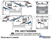 25 Piece 2017 Adventurer Truck Camper Complete Graphics Kit