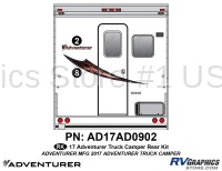 2 Piece 2017 Adventurer Truck Camper Rear Graphics Kit