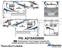 25 Piece 2019 Adventurer Truck Camper Complete Graphics Kit