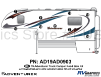 9 Piece 2019 Adventurer Truck Camper Roadside Graphics Kit