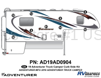9 Piece 2019 Adventurer Truck Camper Curbside Graphics Kit