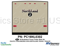 1 Piece 2016 NorthLand Travel Trailer Rear Graphics Kit