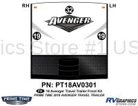 3 Piece 2018 Avenger Travel Trailer Front Graphics Kit
