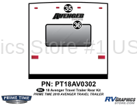 2 Piece 2018 Avenger Travel Trailer Rear Graphics Kit