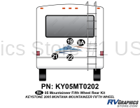KY05MT0202 4 Piece 2005 Mountaineer Fifth Wheel Rear Graphics Kit