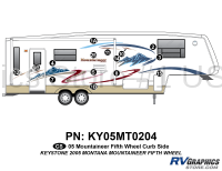 KY05MT0204 15 Piece 2005 Mountaineer Fifth Wheel Curbside Graphics Kit