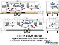KY05MT0300 32 Piece 2005 Mountaineer Travel Trailer Complete Graphics Kit