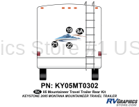 KY05MT0302 4 Piece 2005 Mountaineer Travel Trailer Rear Graphics Kit