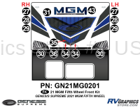 GN21MG0201 14 Piece 2021 MGM Fifth Wheel Front Graphics Kit