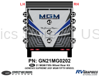 GN21MG0202 11 Piece 2021 MGM Fifth Wheel Rear Graphics Kit