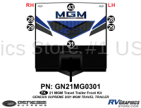 GN21MG0301 6 Piece 2021 MGM Travel Trailer  Front Graphics Kit