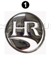 3.75" Wide HR Icon Chrome logo