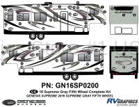 59 Piece 2016 Supreme Fifth Wheel Complete RV Graphics Kit