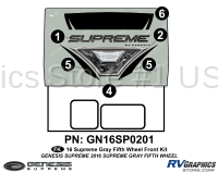 6 Piece 2016 Supreme Fifth Wheel Front RV Graphics Kit