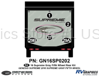 5 Piece 2016 Supreme Fifth Wheel Rear RV Graphics Kit