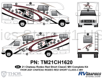 42 Piece 2021 Chateau Motorhome Complete Graphics Kit Red Version-Short Length