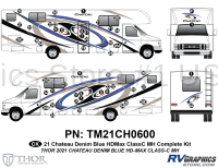 52 Piece 2021 Chateau Motorhome Complete Graphics Kit Blue Version