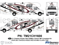52 Piece 2021 Chateau Motorhome Complete Graphics Kit Red Version