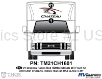 2 Piece 2021 Chateau Motorhome Front Graphics Kit Red Version