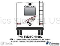2 Piece 2021 Chateau Motorhome Rear Graphics Kit Red Version