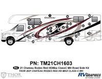 24 Piece 2021 Chateau Motorhome Roadside Graphics Kit Red Version