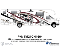 21 Piece 2021 Chateau Motorhome Curbside Graphics Kit Red Version-Partial Paint