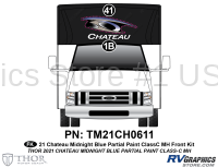2 Piece 2021 Chateau Motorhome Front Graphics Kit Blue Version-Partial Paint