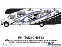 21 Piece 2021 Chateau Motorhome Roadside Graphics Kit Blue Version-Partial Paint