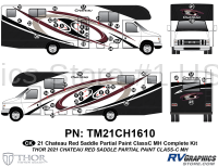 48 Piece 2021 Chateau Motorhome Complete Graphics Kit Red Version-Partial Paint