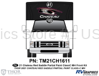 2 Piece 2021 Chateau Motorhome Front Graphics Kit Red Version-Partial Paint