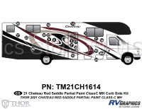 21 Piece 2021 Chateau Motorhome Curbside Graphics Kit Red Version-Partial Paint