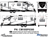 36 Piece 2018 Spirit UltraLite Travel Trailer Complete RV Graphics Kit