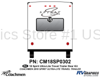 1 Piece 2018 Spirit UltraLite Travel Trailer Rear RV Graphics Kit
