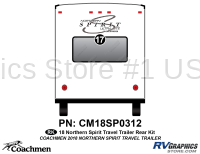 1 Piece 2018 Northern Spirit Travel Trailer Rear RV Graphics Kit
