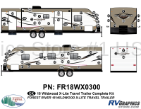 60 Piece 2018 Wildwood X-Lite Travel Trailer Complete Graphics Kit