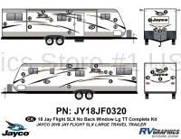 32 Piece 2018 Jay Flight SLX Long Travel Trailer Complete Graphics Kit-No Rear Window
