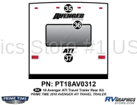2 Piece 2018 Avenger ATI Travel Trailer Rear Graphics Kit