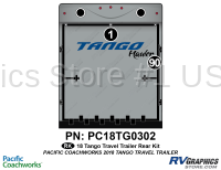 2 Piece 2018 Tango Hauler Travel Trailer Rear Graphics Kit
