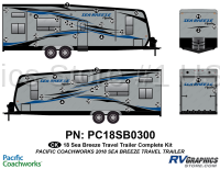 39 Piece 2018 Sea Breeze Hauler Travel Trailer Complete Graphics Kit