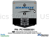 3 Piece 2018 Sea Breeze Hauler Travel Trailer Front Graphics Kit