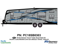 17 Piece 2018 Sea Breeze Hauler Travel Trailer Roadside Graphics Kit