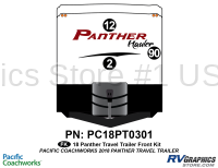 3 Piece 2018 Panther Hauler Travel Trailer Front Graphics Kit